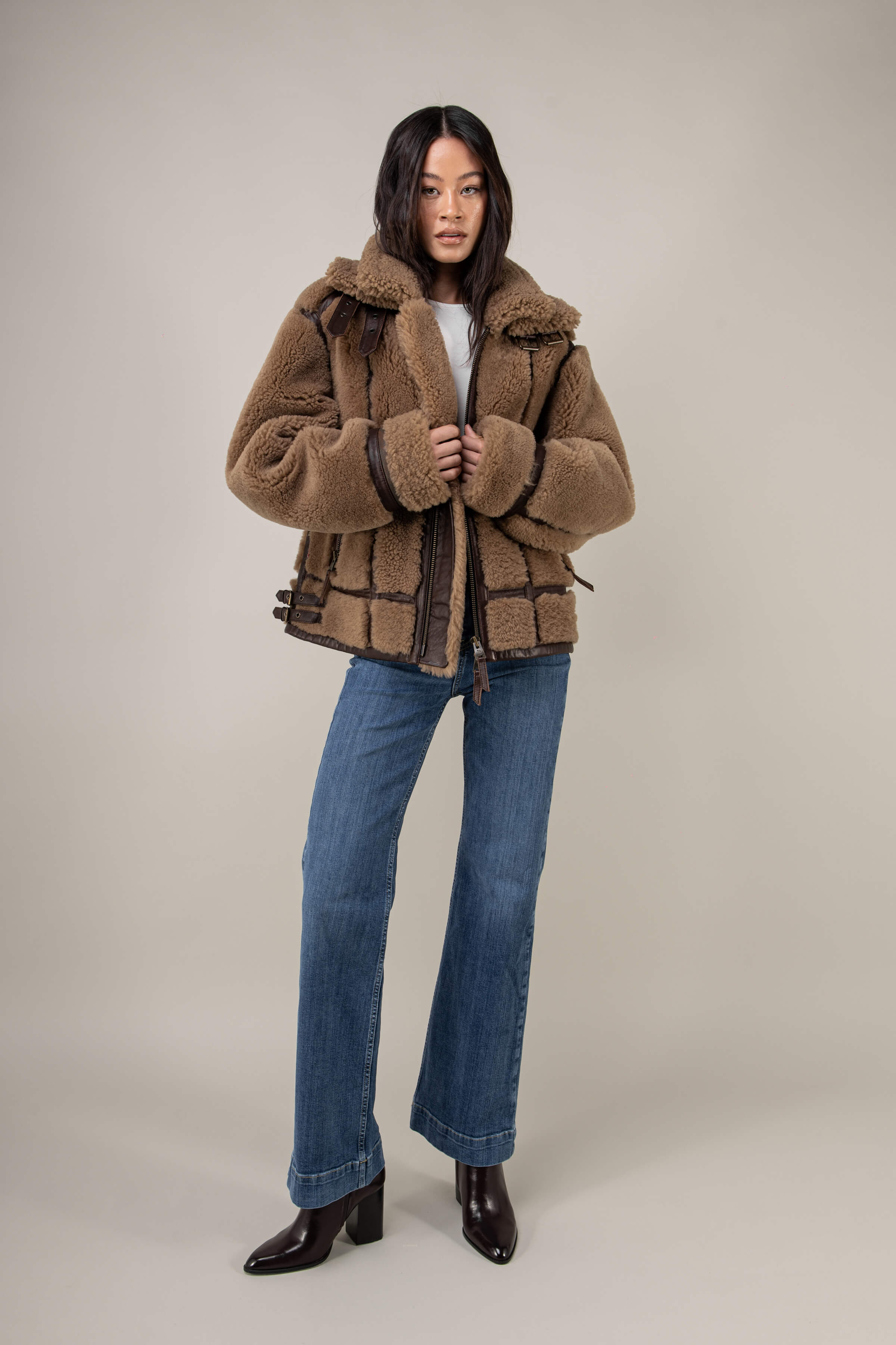 Kodiak Brown Shearling Jacket (Woman)