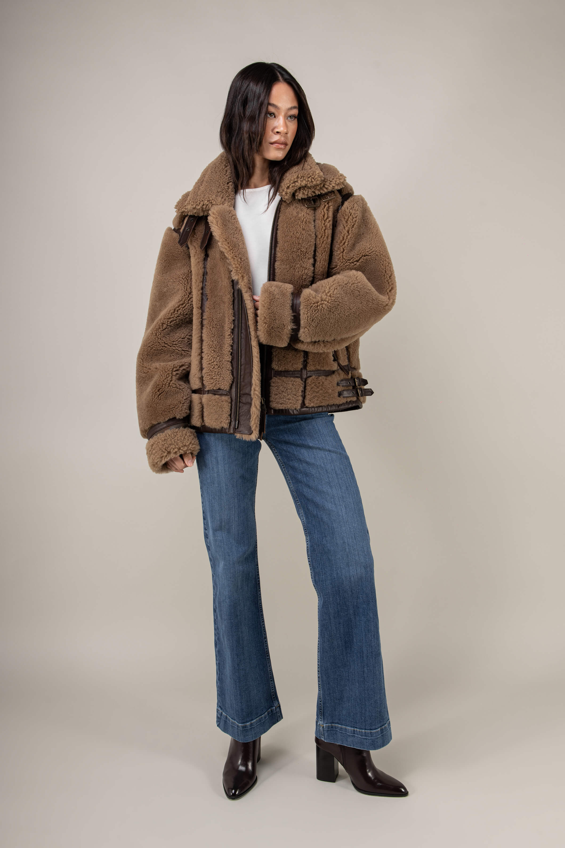 Kodiak Brown Shearling Jacket (Woman)