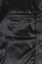 Womens Leather ¾ Length Coat with Fur Trimmed Hood - Elegance Meets Comfort - MARIA