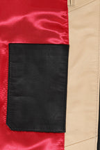 Women's Black Cream Nappa Leather Jacket - Classic Fitted SANDRA