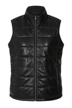 Women's Quilted Nappa Leather Gilet Black - SAMANTHA