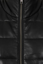 Women's Quilted Nappa Leather Gilet Black - SAMANTHA