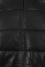 Women's Quilted Nappa Leather Gilet Black - SAMANTHA