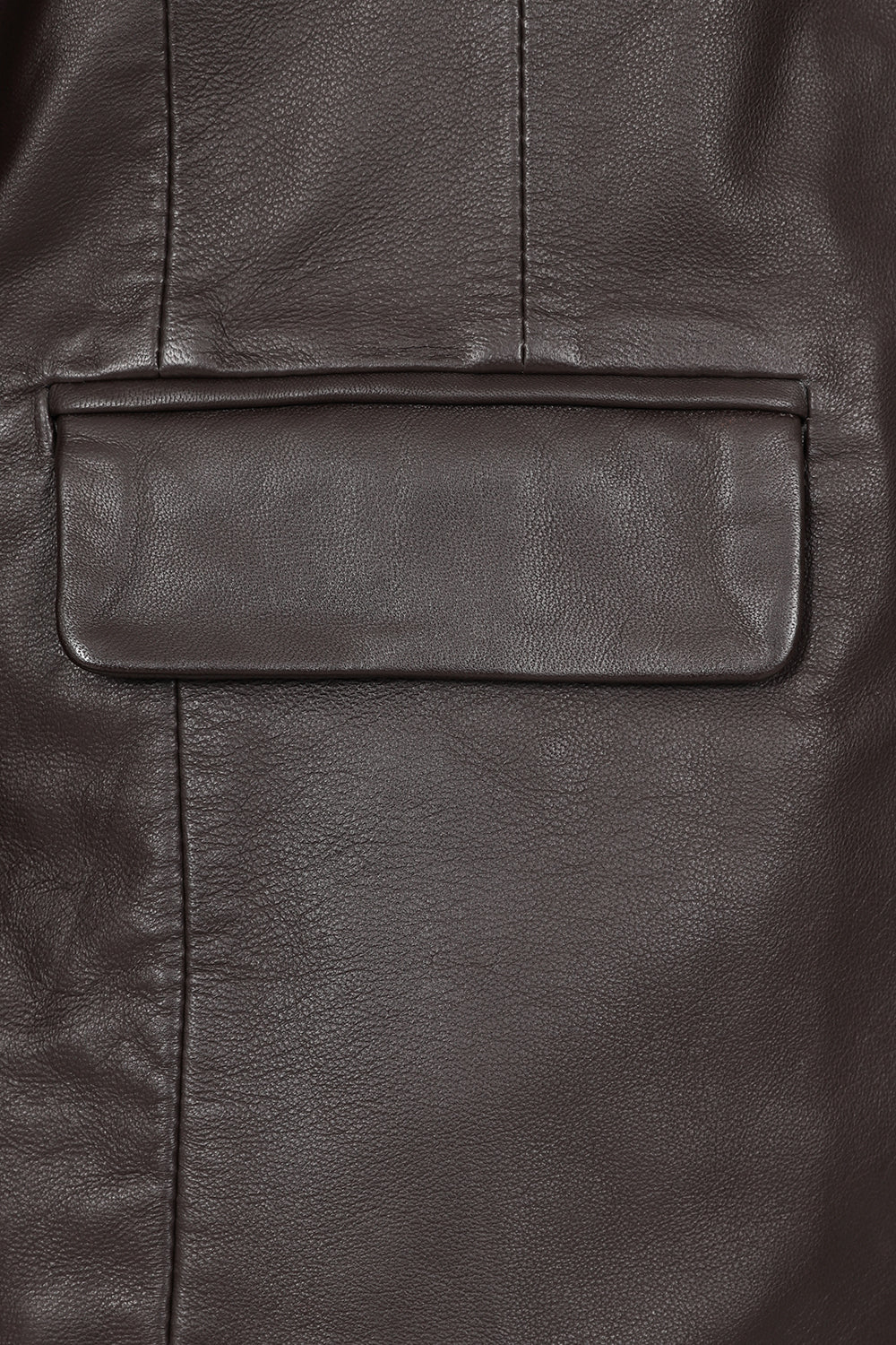 KAREN Women's Brown Nappa Leather Hip Length Blazer Jacket