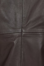 KAREN Women's Brown Nappa Leather Hip Length Blazer Jacket