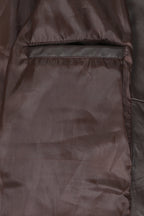 KAREN Women's Brown Nappa Leather Hip Length Blazer Jacket