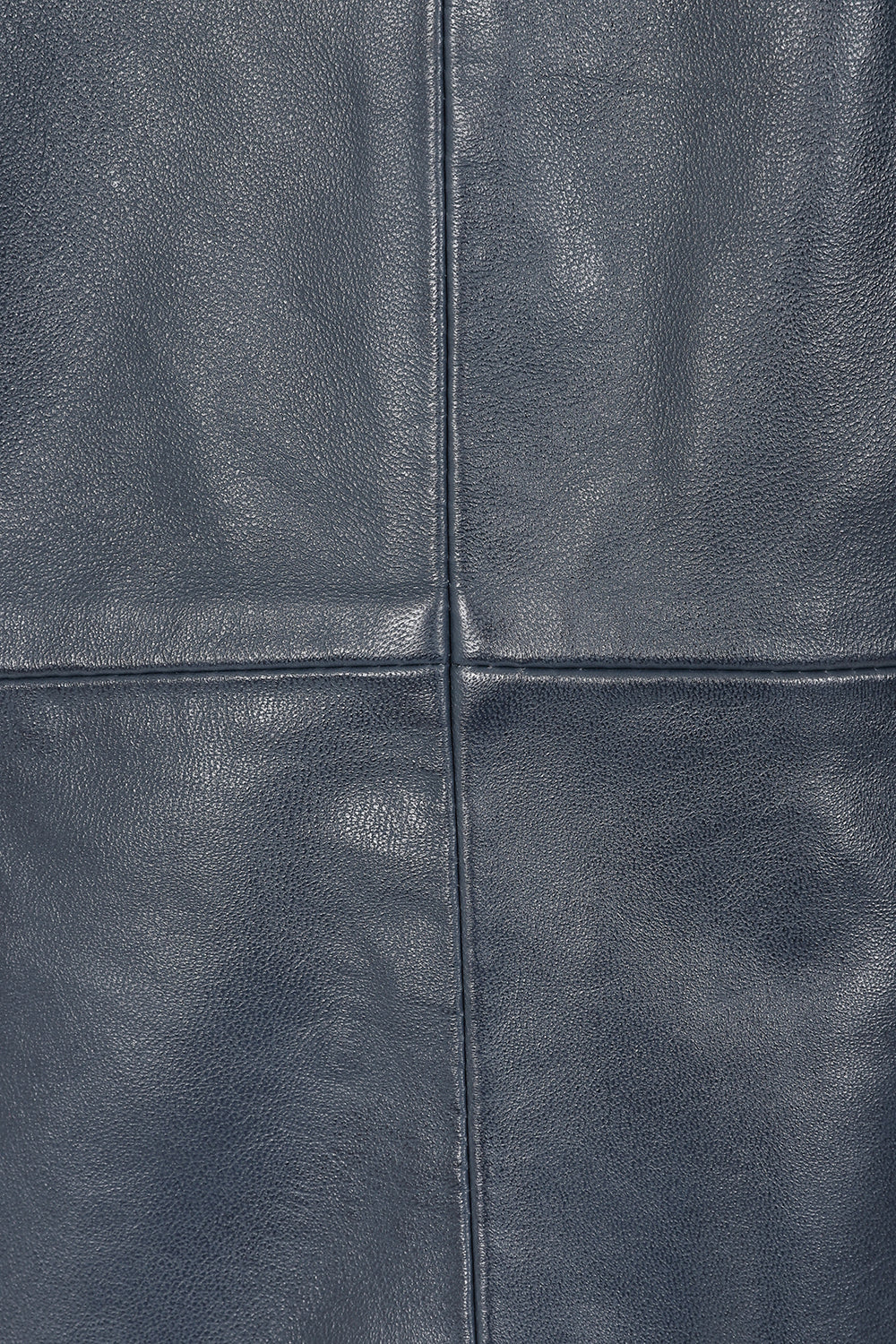 Women's Navy Blue hip length blazer Leather Jacket - KAREN