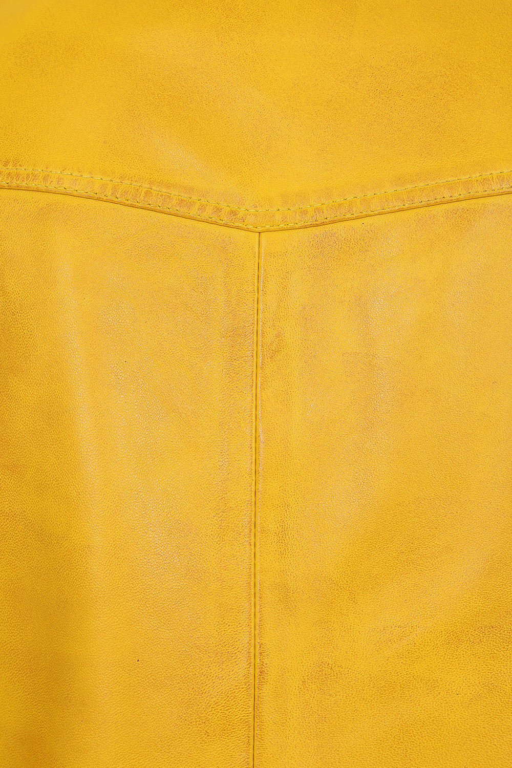 Women's Yellow Racing Style Leather Jacket with Red and White Stripes - FRANCIS