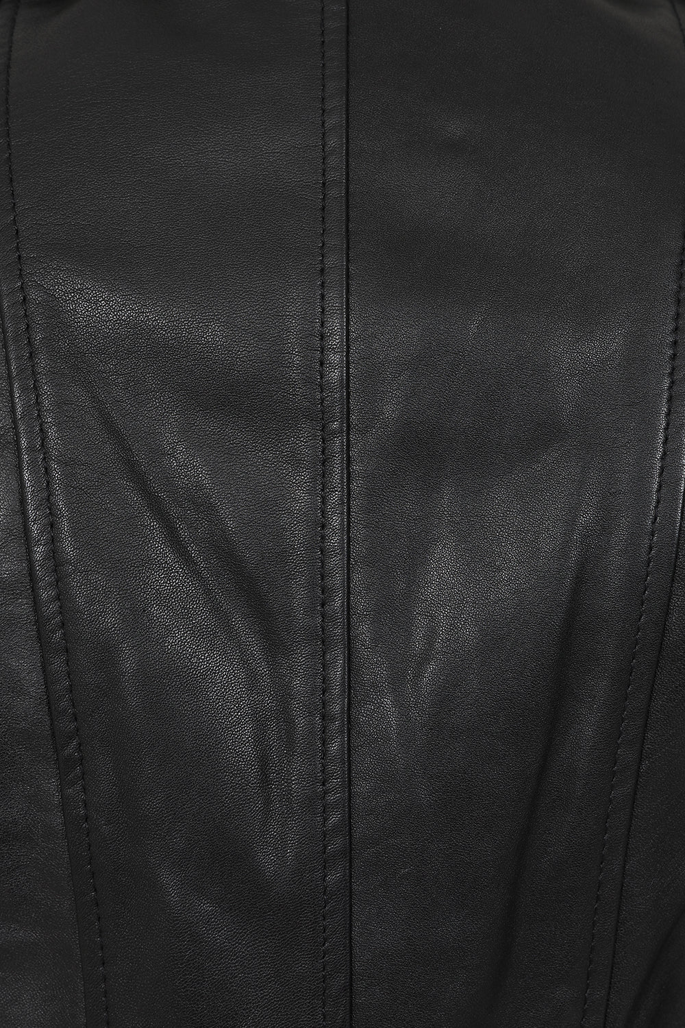 Women's Soft Black Leather Biker Jacket - Emma YKK Zip