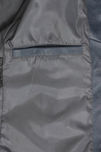 DEBORAH NC Classic Navy Blue Nappa Leather Jacket Women No Collar
