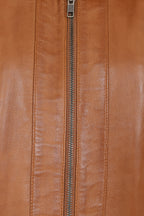 DEBBIE Classic Nappa Leather Jacket - Women's Tan Real Leather