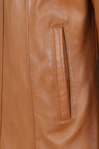 DEBBIE Classic Nappa Leather Jacket - Women's Tan Real Leather