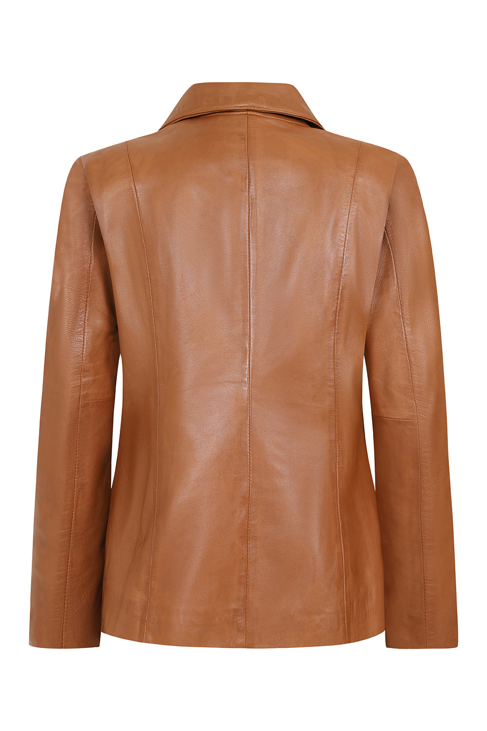 DEBBIE Classic Nappa Leather Jacket - Women's Tan Real Leather