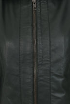 Women’s Real Napa Leather Biker Jacket – Debbie (Green, Plus Sizes)