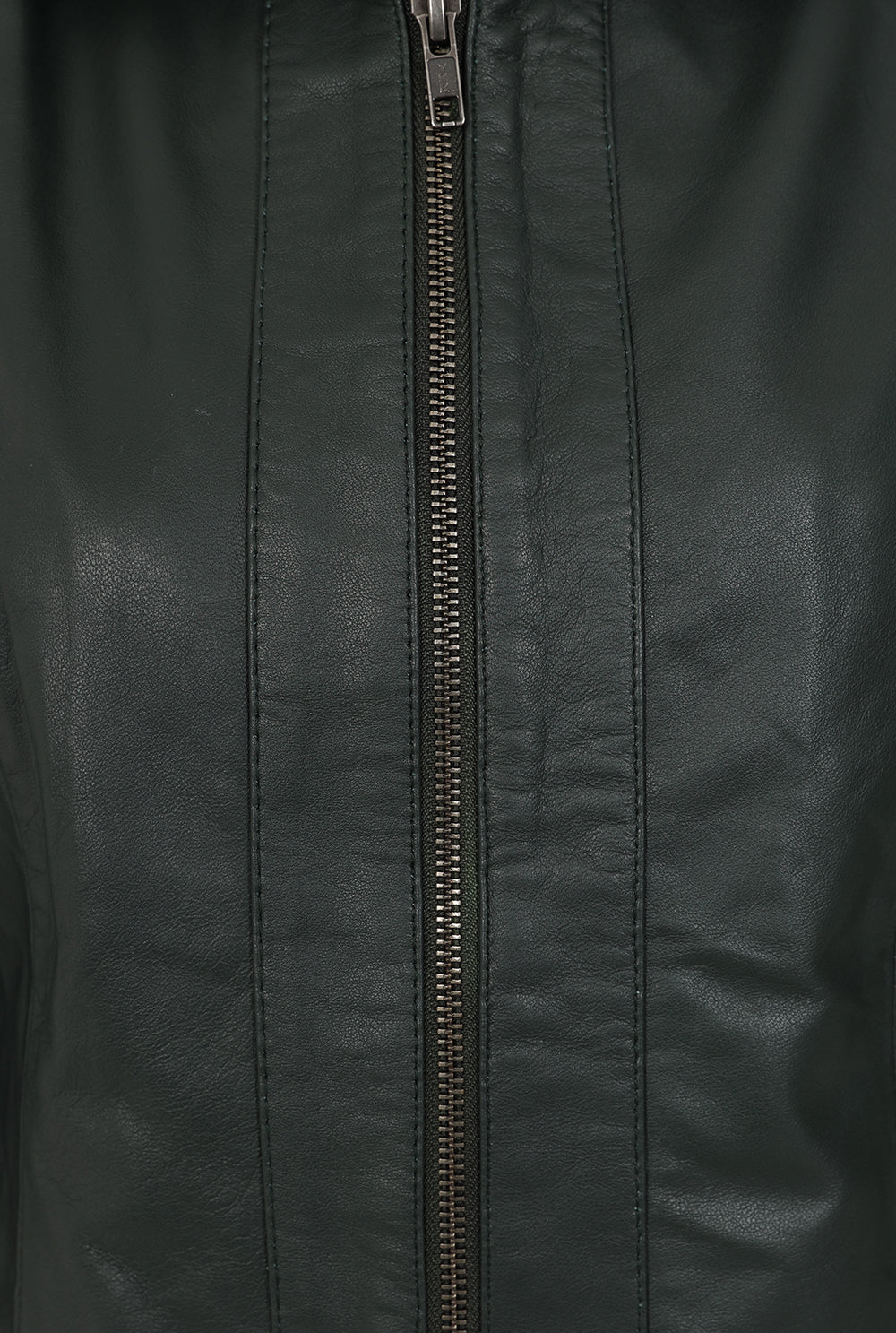 Women’s Real Napa Leather Biker Jacket – Debbie (Green, Plus Sizes)