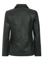 Women’s Real Napa Leather Biker Jacket – Debbie (Green, Plus Sizes)