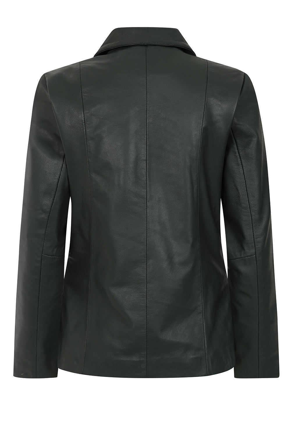 Women’s Real Napa Leather Biker Jacket – Debbie (Green, Plus Sizes)