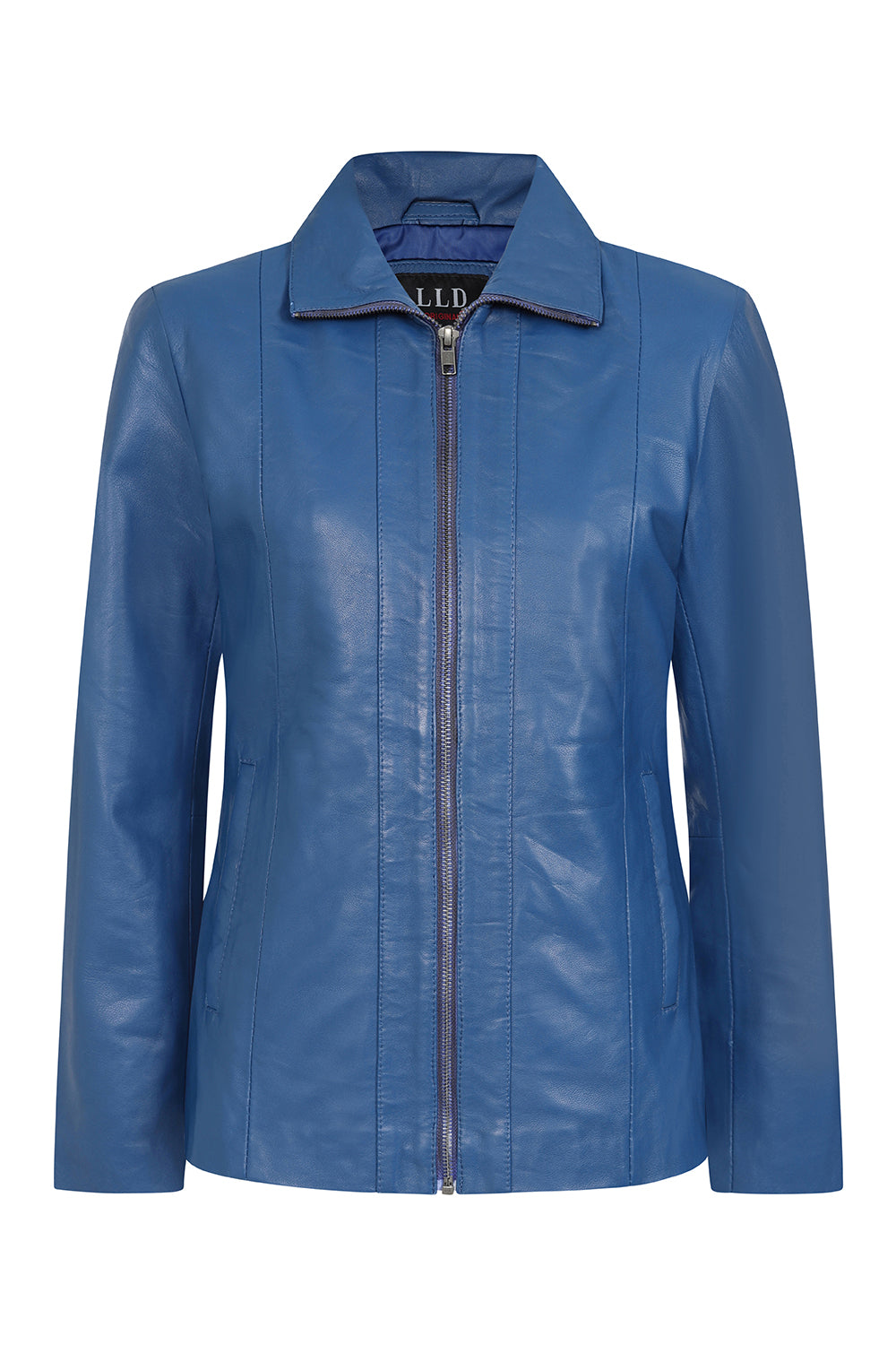 DEBBIE Classic Royal Blue Nappa Leather Jacket Women's
