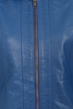 DEBBIE Classic Royal Blue Nappa Leather Jacket Women's