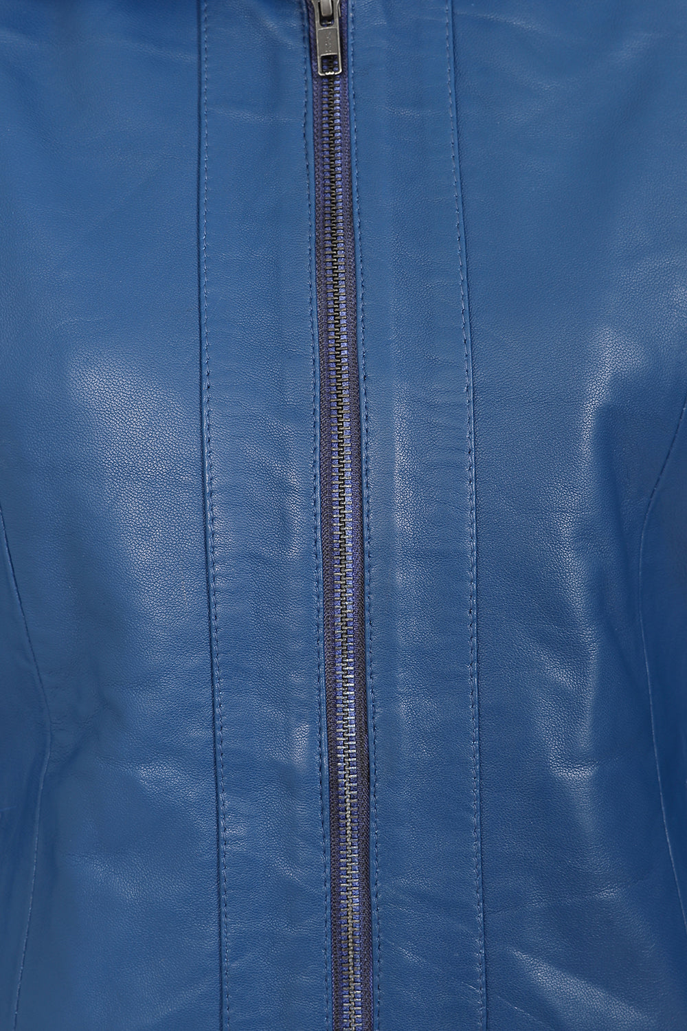 DEBBIE Classic Royal Blue Nappa Leather Jacket Women's