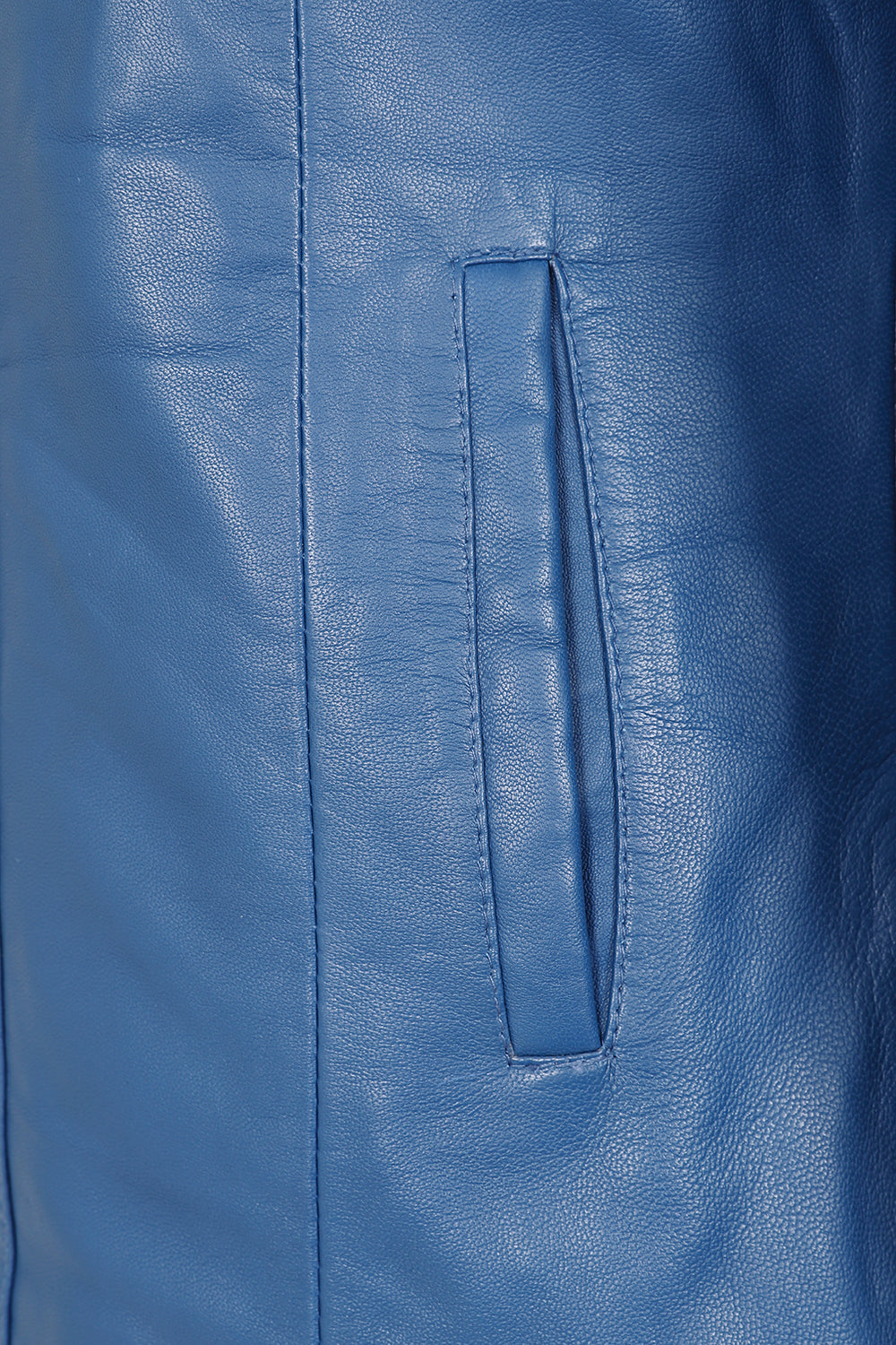 DEBBIE Classic Royal Blue Nappa Leather Jacket Women's