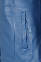 DEBBIE Classic Royal Blue Nappa Leather Jacket Women's