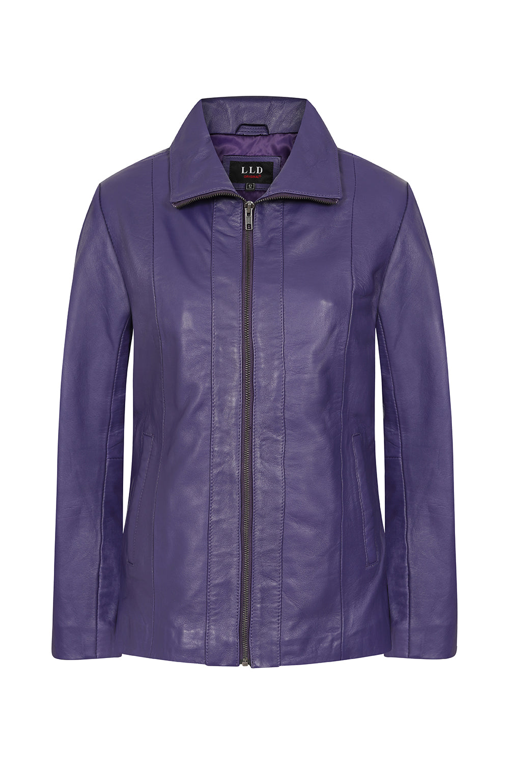 Women's Classic Purple Nappa Leather Jacket - DEBBIE