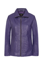 Women's Classic Purple Nappa Leather Jacket - DEBBIE