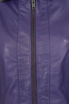 Women's Classic Purple Nappa Leather Jacket - DEBBIE
