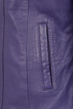 Women's Classic Purple Nappa Leather Jacket - DEBBIE