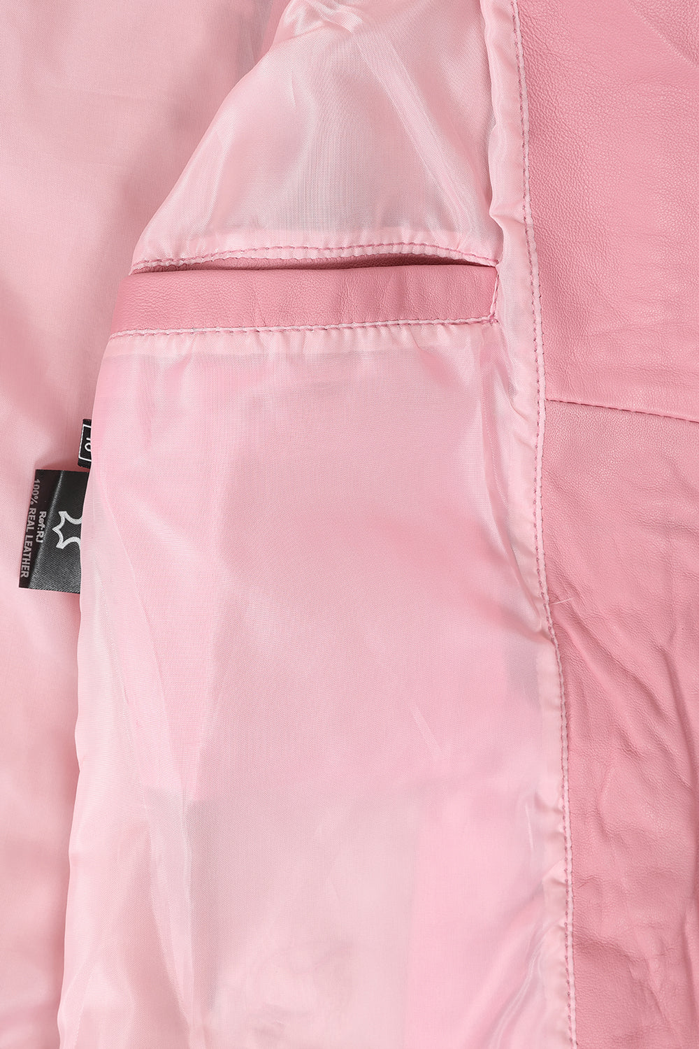 Women's Soft Pink Nappa Leather Jacket - Classic Fitted Design