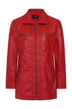 ALEXA Red Leather Jacket - Hip Length Nappa Leather Women's