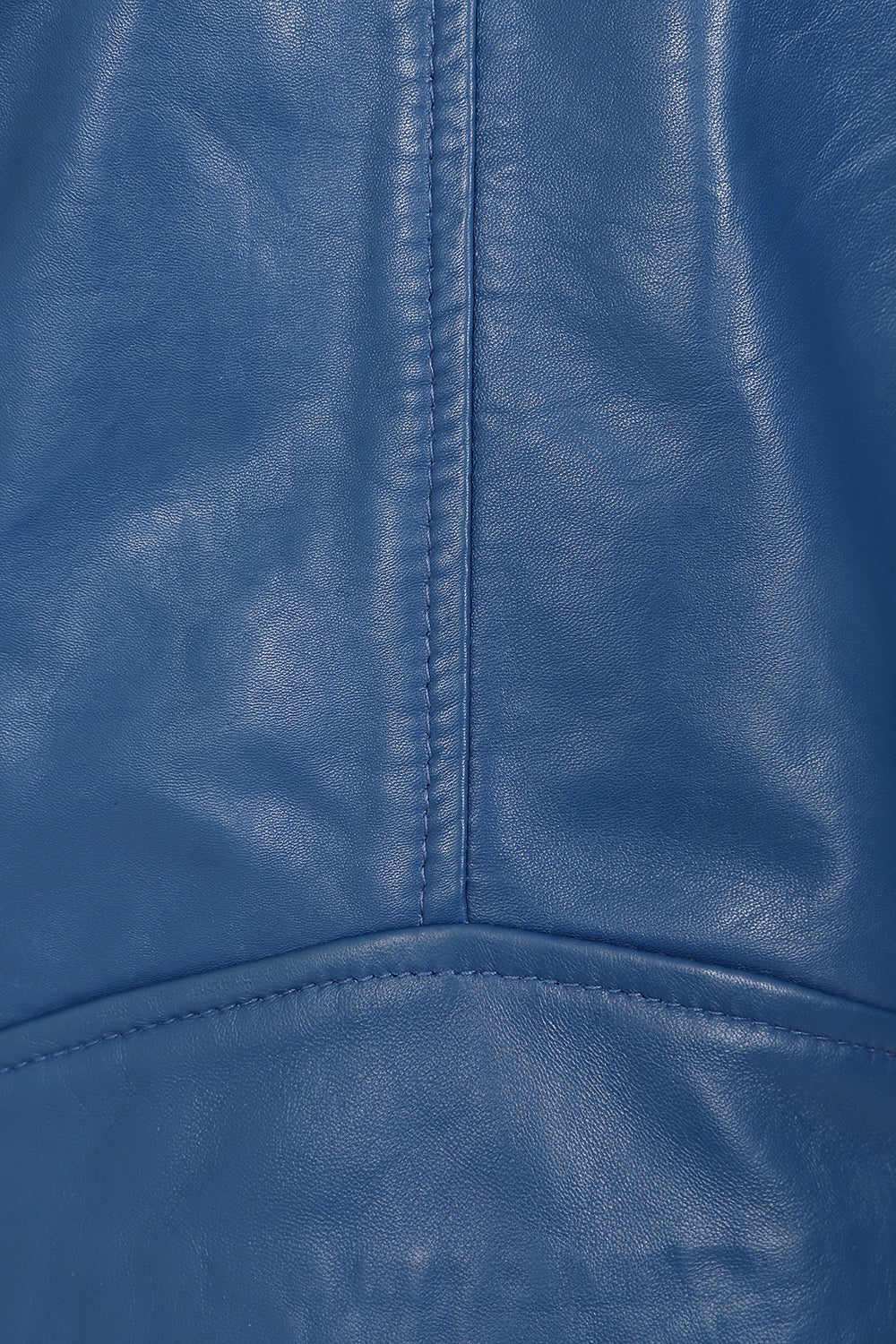 Women's Royal Blue Biker Style Real Leather Jacket - 'CELIA'