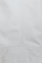 Women's White Biker Style Real Leather Jacket - 'CELIA'
