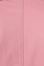 Women's Pink Biker Style Real Leather Jacket - CELIA