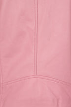 Women's Pink Biker Style Real Leather Jacket - CELIA