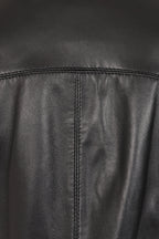 Millie Black Napa Leather Jacket - Burgundy Contrast Women's
