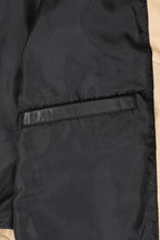 Millie Women's Black Napa Leather Jacket Cream Contrast Detail