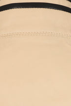 Millie Cream Napa Leather Jacket - Black Contrast Detail Women's