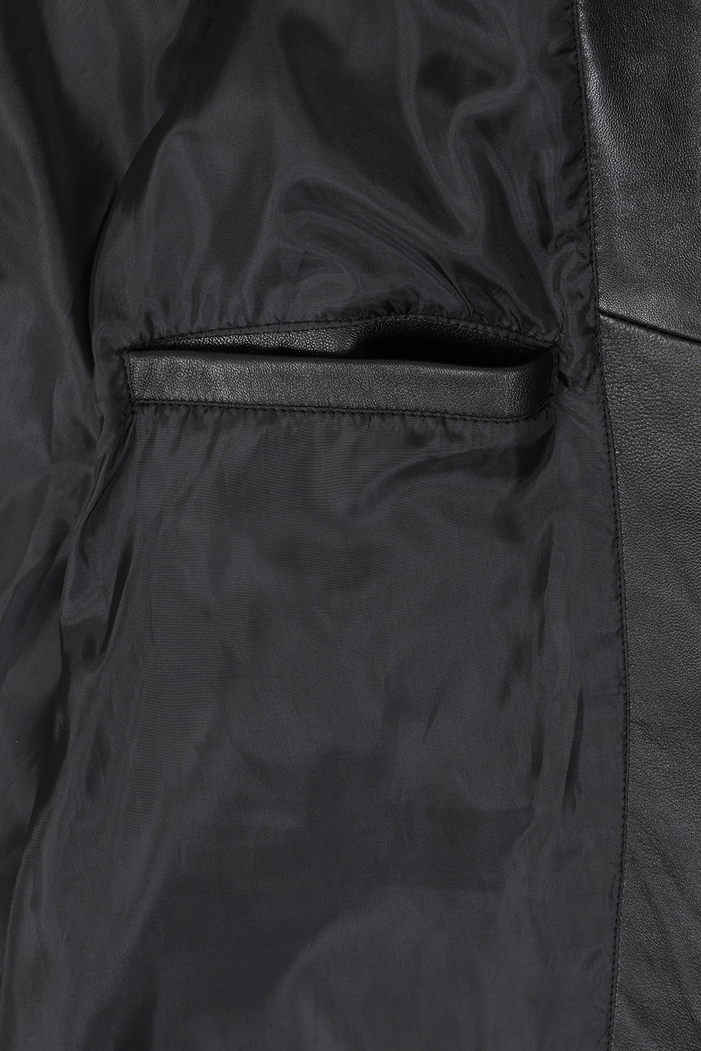 Women's Premium Black Napa Leather Belted Coat - Knee Length