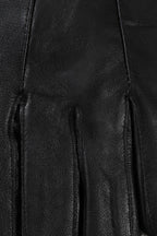 Women's Soft Nappa Leather Gloves with Bow - Black