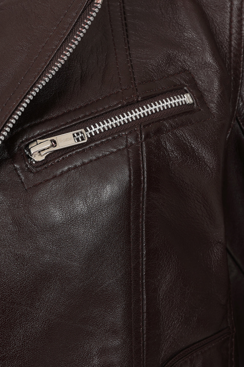 Katherine Soft Nappa Leather Biker Jacket Brown - Women's