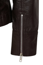 Katherine Soft Nappa Leather Biker Jacket Brown - Women's