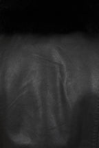 Lucky Premium Black Nappa Leather Biker Jacket - Fur Collar