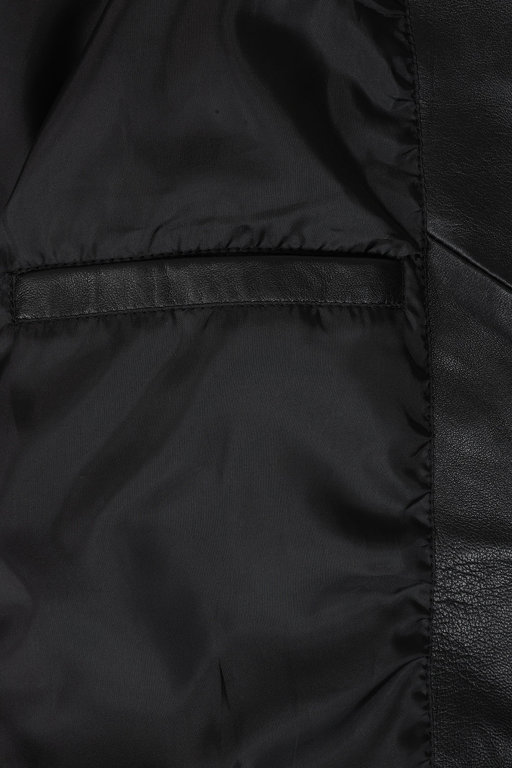 Women's Napa Leather Biker Jacket Black White - Belinda