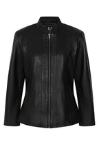 LIZZY Women's Fitted Nappa Leather Jacket - Classic Black