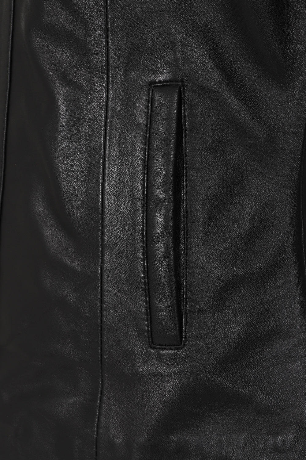 LIZZY Women's Fitted Nappa Leather Jacket - Classic Black