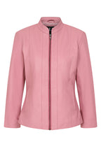 Women's Pink Nappa Leather Jacket Classic Fitted - LIZZY