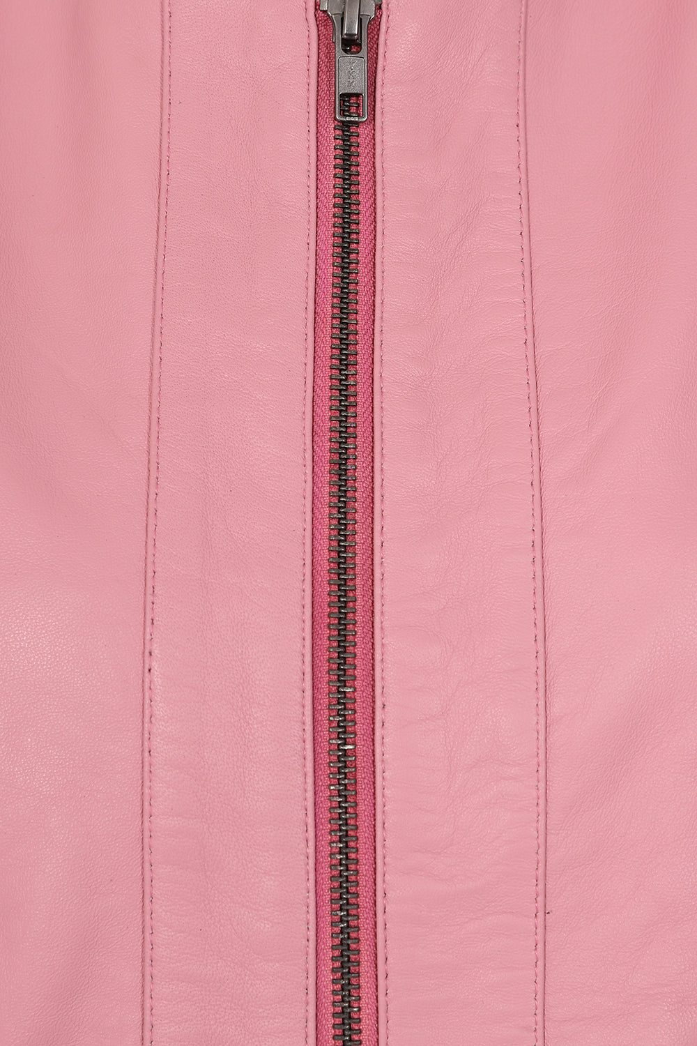 Women's Pink Nappa Leather Jacket Classic Fitted - LIZZY