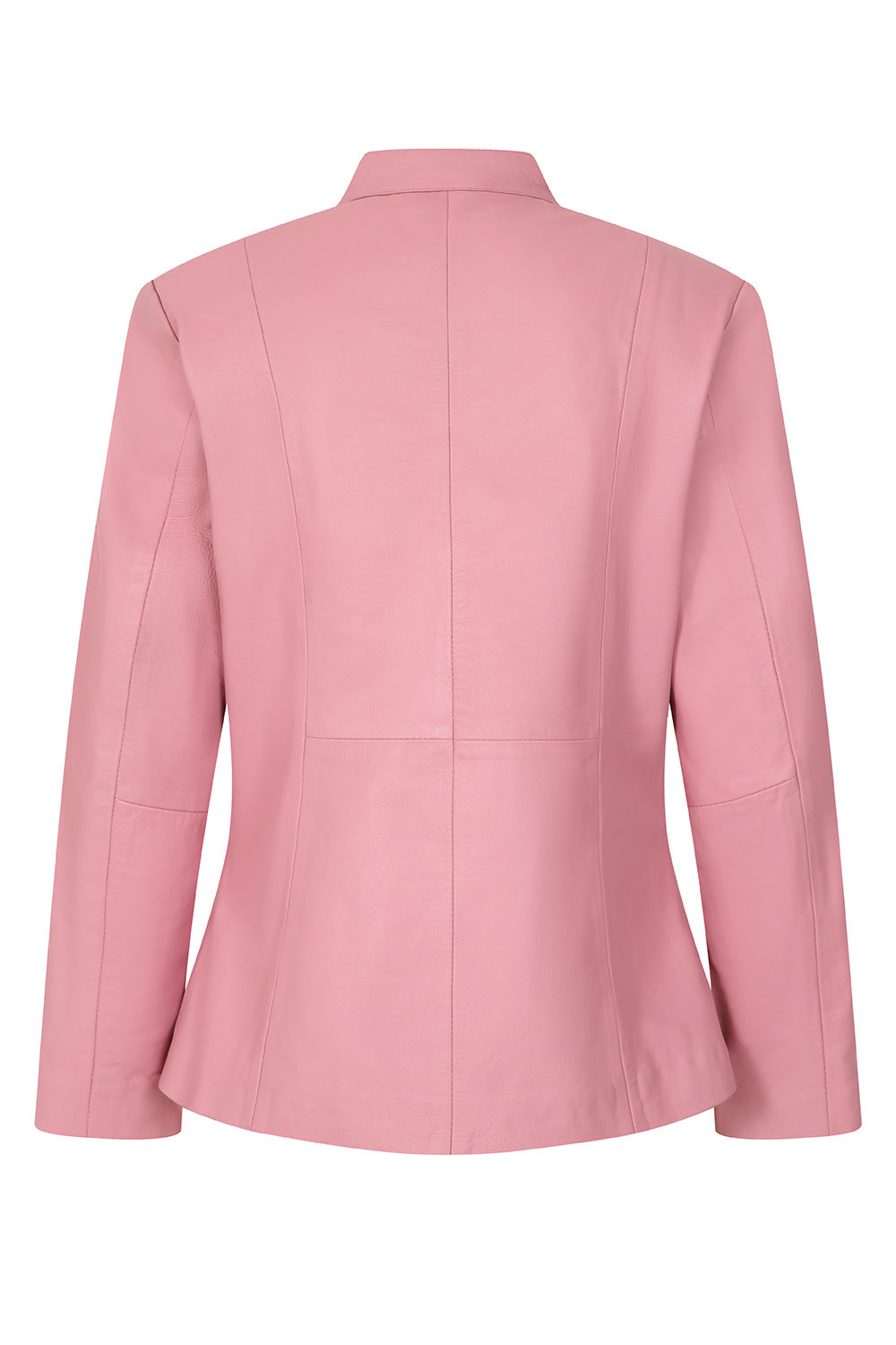 Women's Pink Nappa Leather Jacket Classic Fitted - LIZZY